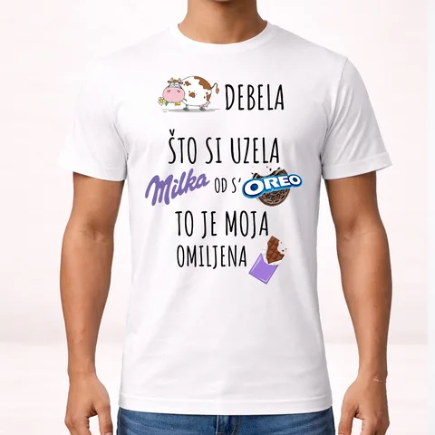 Kravo debela sto si uzela milka od s oreo - Majica