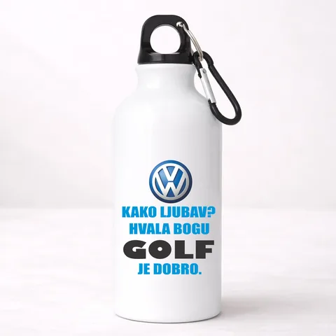 Kako ljubav? Hvala bogu GOLF je dobro - Aluminijumska boca – proizvod sa printom