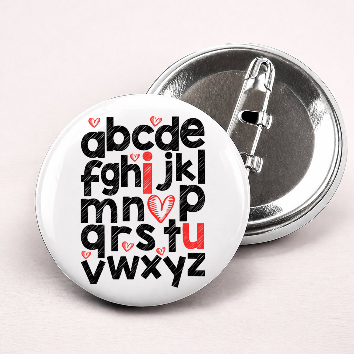 I love you - Bedževi – prikaz proizvoda sa printom