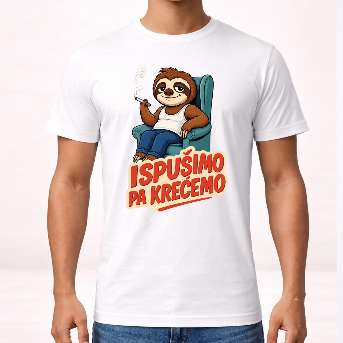 Ispušimo pa krećemo - Majica – prikaz proizvoda sa printom
