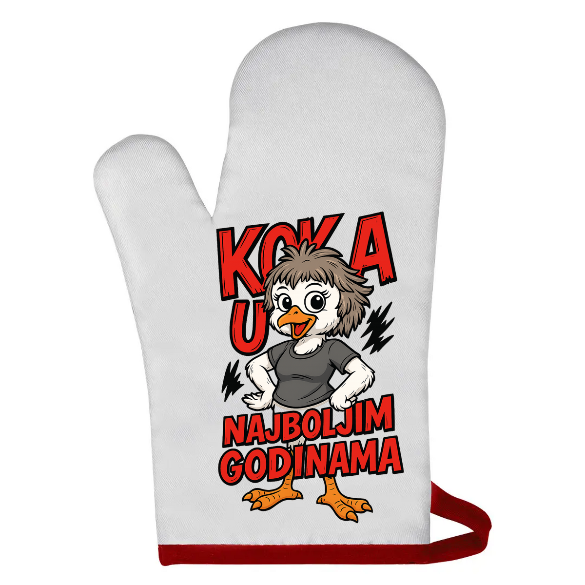 Koka u najboljim godinama - Rukavica za rernu – prikaz proizvoda sa printom