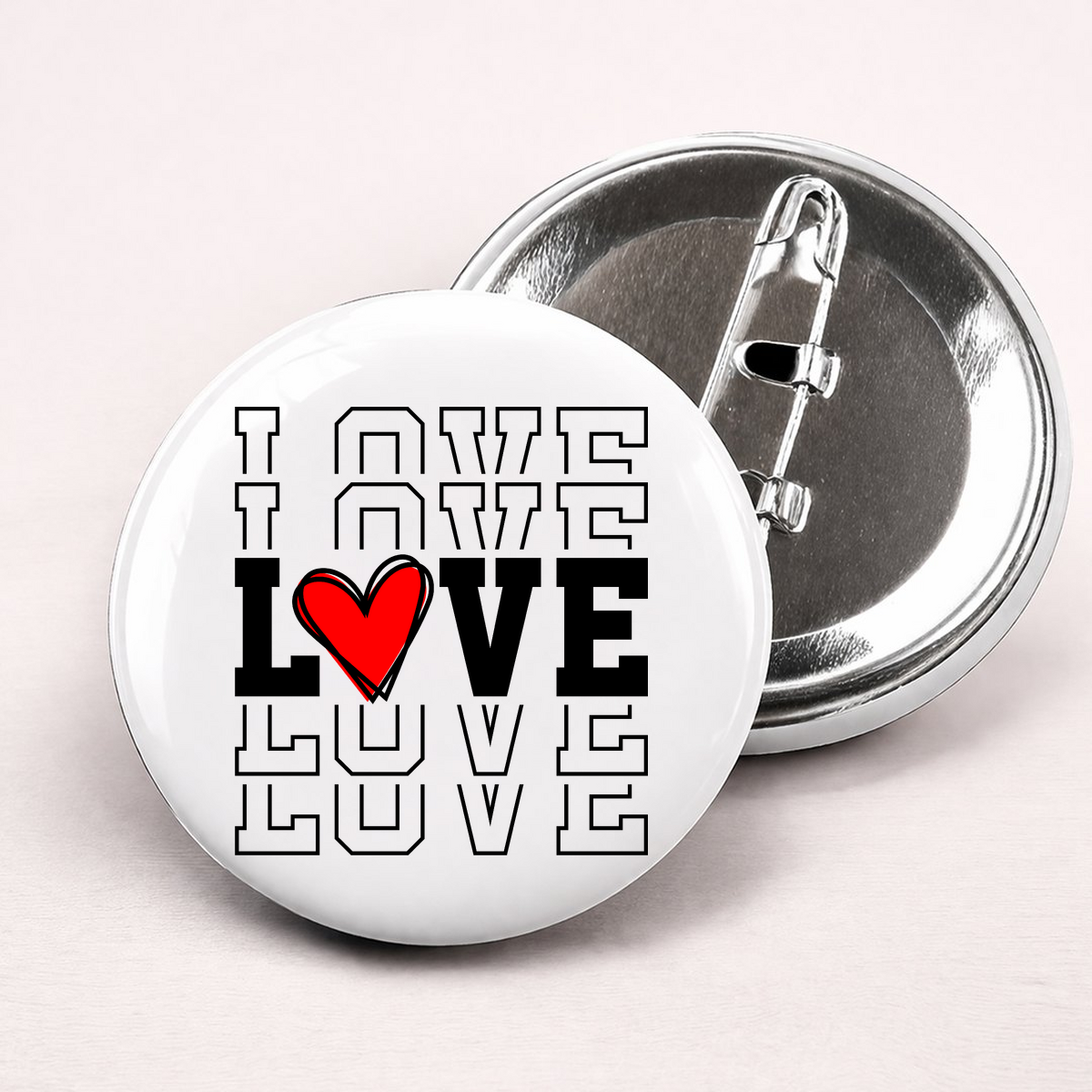 Love - Bedževi – prikaz proizvoda sa printom