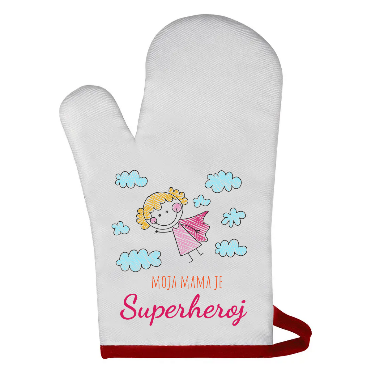 Moja mama je superheroj - Rukavica za rernu – prikaz proizvoda sa printom