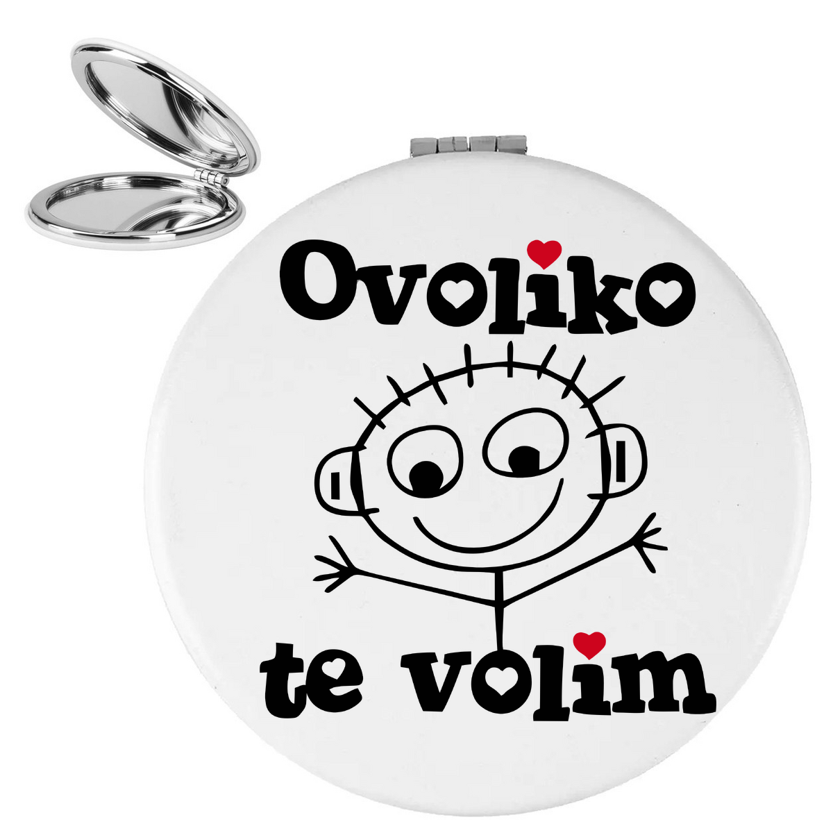Ovoliko te volim - On - Ogledalce – prikaz proizvoda sa printom